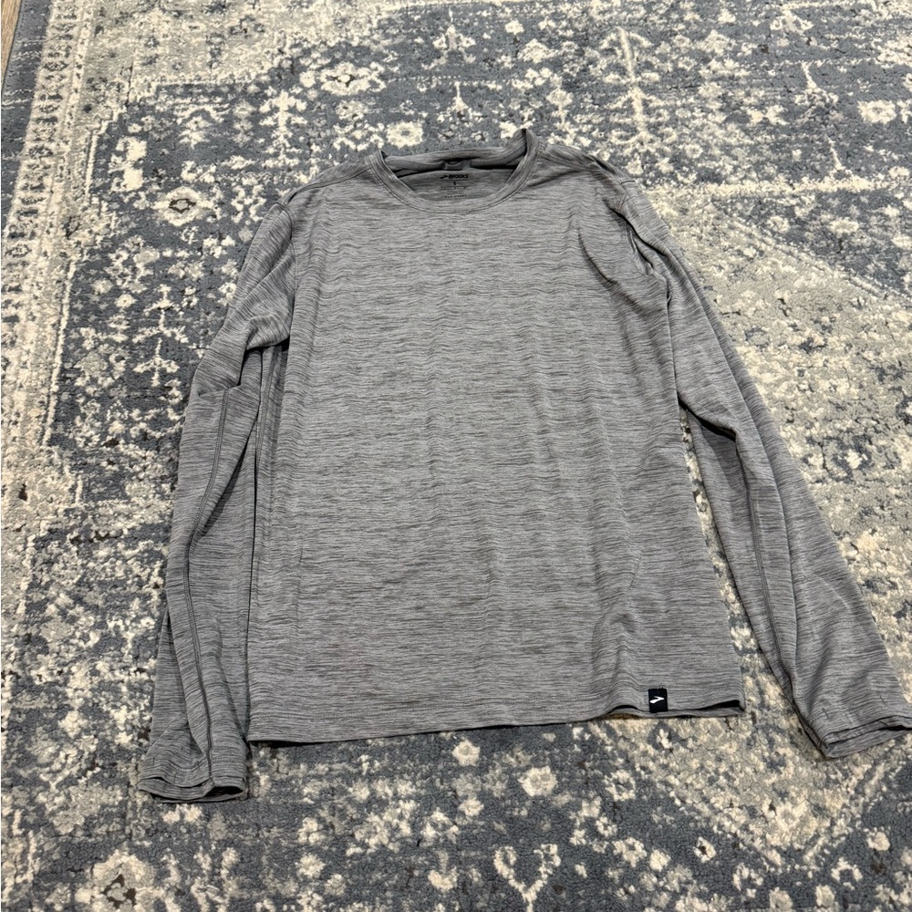 Brooks Gray Long Sleeve Men's Shirt